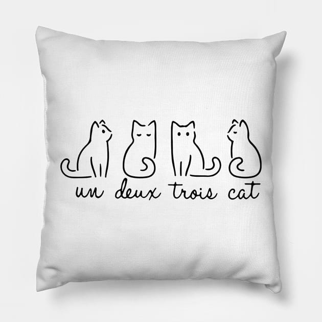 Un Deux Trois Cat Pillow by MasutaroOracle