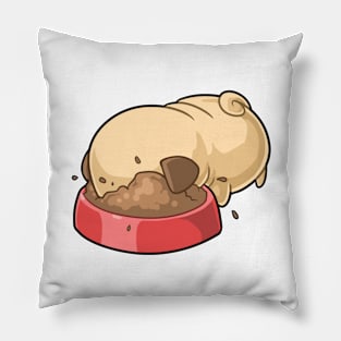 Kawaii pug dog eating Pillow