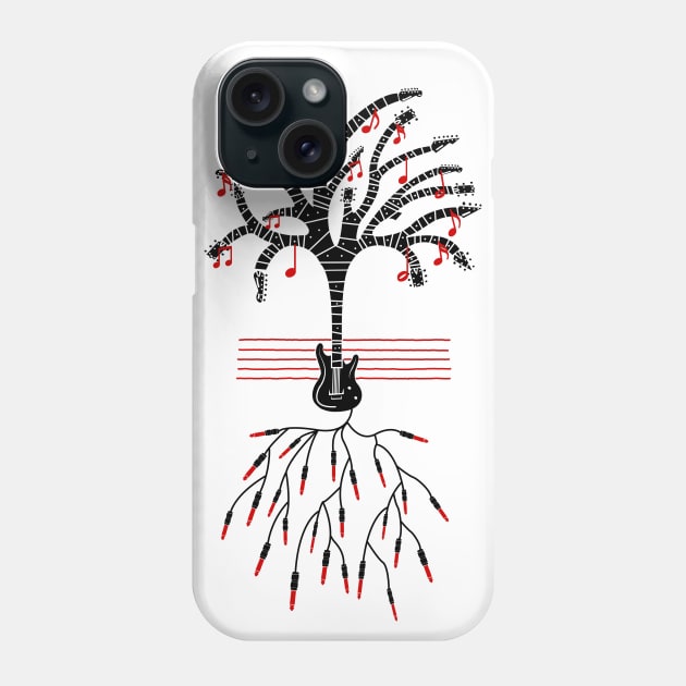 Guitar Tree Black Phone Case by BuckRogers