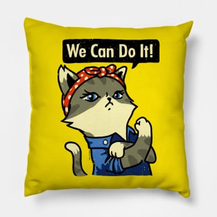 Purrrsist! We Can Do It! Pillow