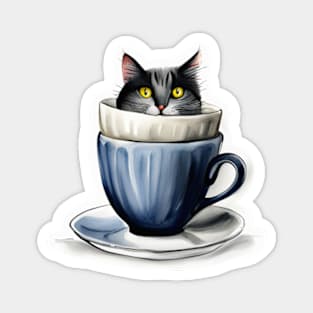 Kitten in a cup #006 Magnet