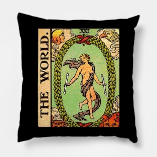 The World Tarot Card Pillow