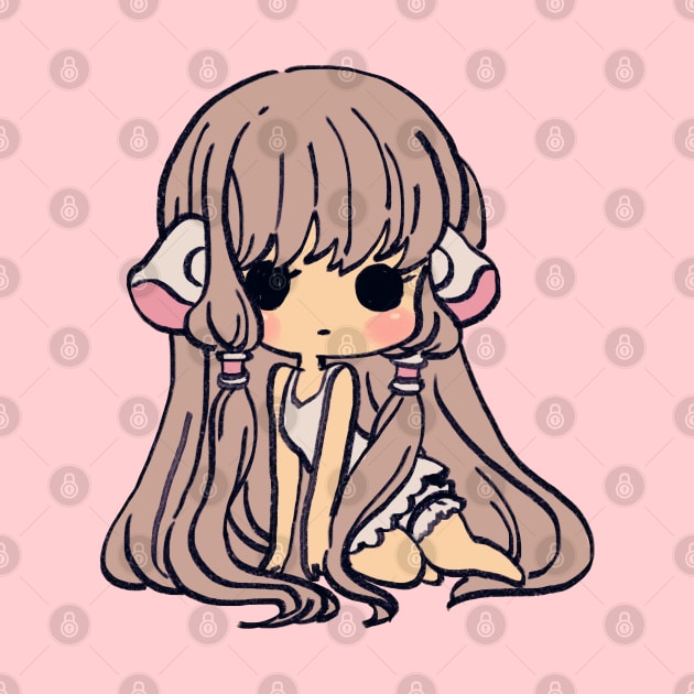 pink pastel chibi chii / chobits elda chi motosuwa by mudwizard