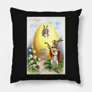 Victorian Easter Serenading Rabbit Pillow