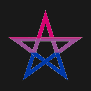 Bisexual Flag Pentagram (in silver) T-Shirt