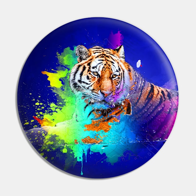 Colorburst tiger in blue Pin by Sinmara