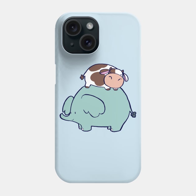 Cow and Elephant Phone Case by saradaboru