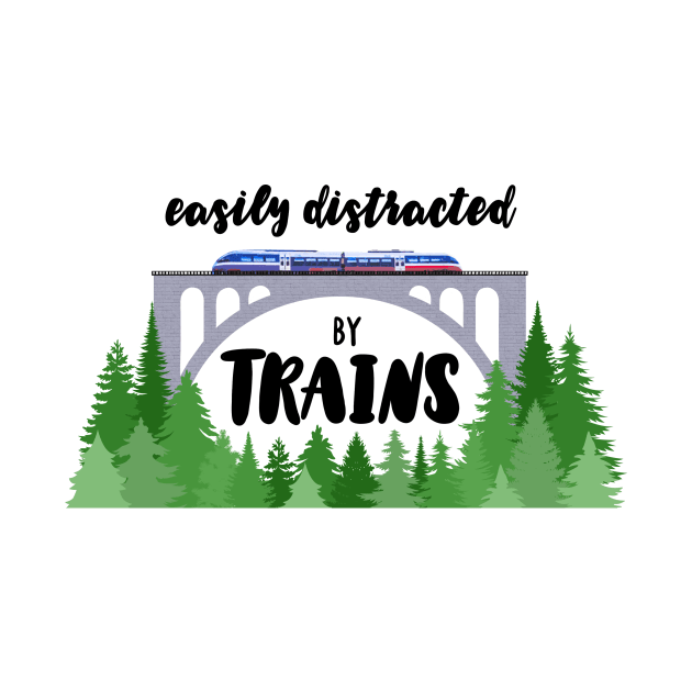 Easily Distracted By Trains by Bethany Evelyn Art