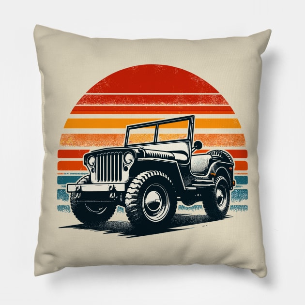 Willys Jeep Pillow by Vehicles-Art