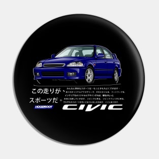 6th GEN CIVIC SEDAN EK EK4 FERIO JDM BLACK Pin