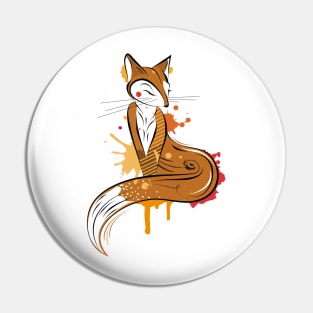 Graffiti Fox Pin