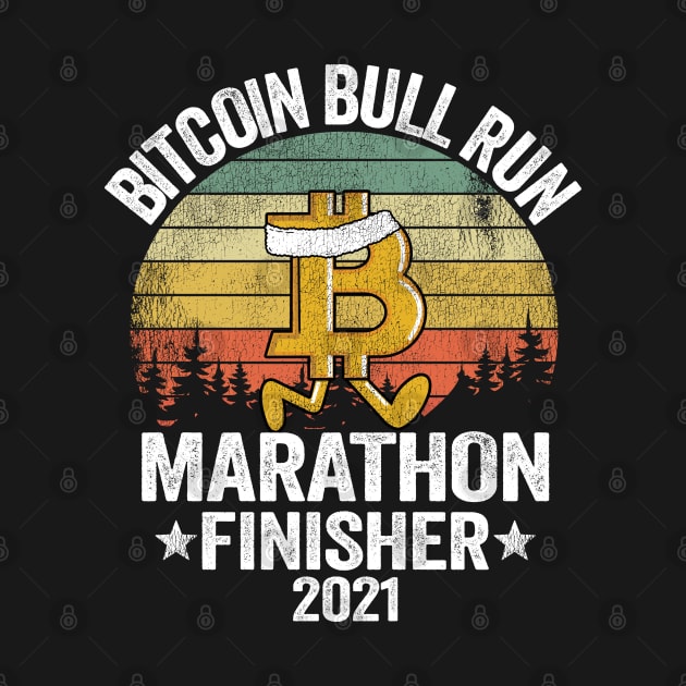 Bitcoin Bull Run Marathon Finisher 2021 BTC Gift Vintage Cryptocurrency by Kuehni