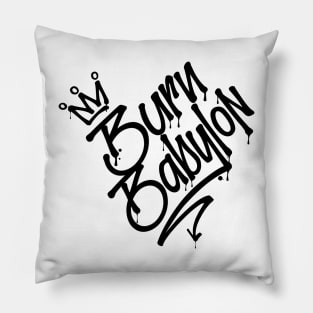 Burn Babylon Graffiti Tag Style Reggae Pillow