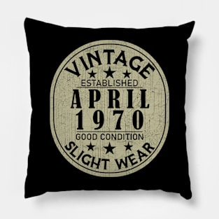 Vintage Established April 1970 - Good Condition Slight Wear Pillow