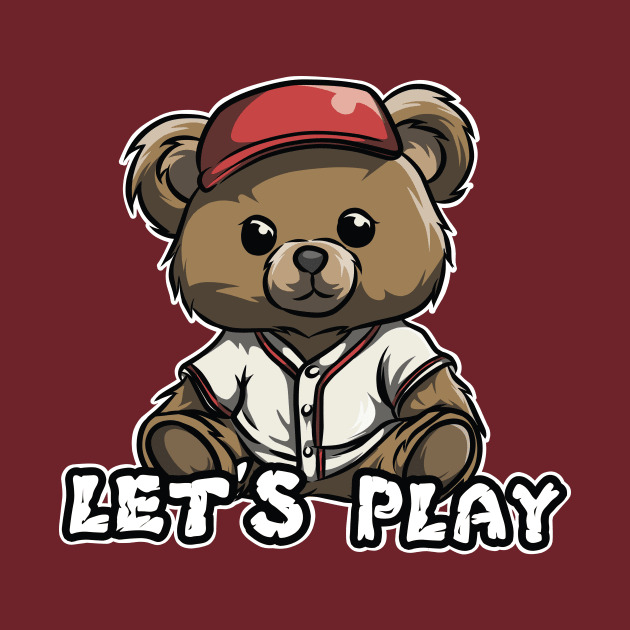 Teddy Bear Player Baseball by Smilesmile