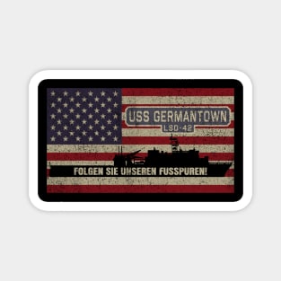 Germantown LSD-42 Landing Ship Dock Vintage USA  American Flag Gift Magnet