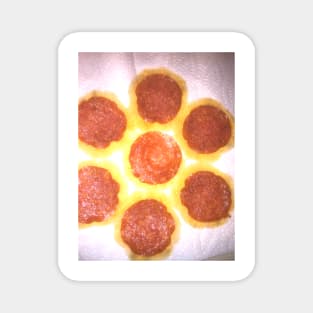 Pepperoni Slices De-greased on Paper Towel Magnet