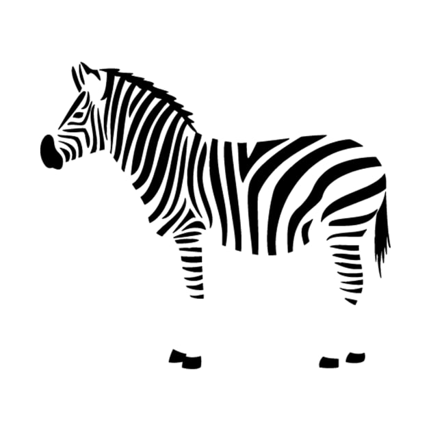 Zebra Black Stripes Silhouette Art by AnotherOne