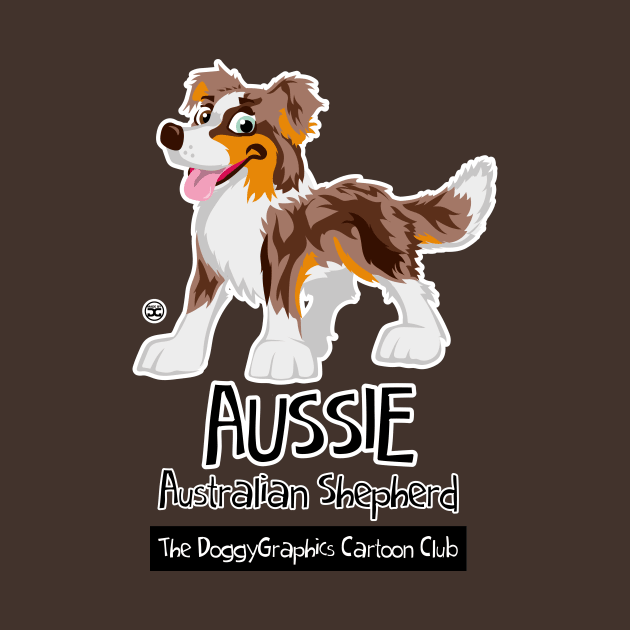 Aussie CartoonClub - Brown Merle Trico by DoggyGraphics