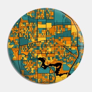 Regina Map Pattern in Orange & Teal Pin