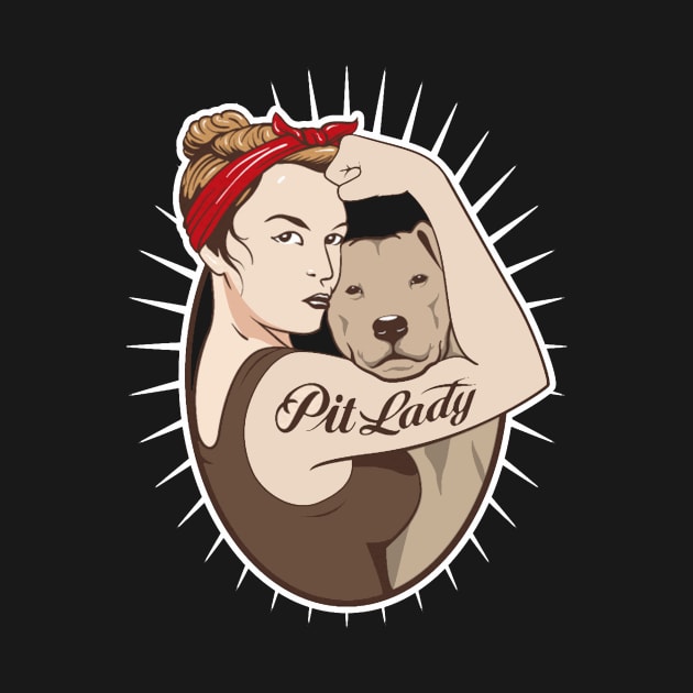 Pit Lady Gift T-shirt For Lover Pitbull by darius2019