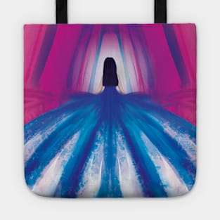 Fashion magical blue dress Tote