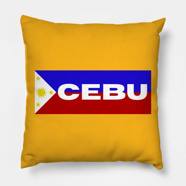 Cebu City in Philippines Flag Pillow by aybe7elf