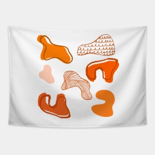 Orange Amorphous Pattern Tapestry