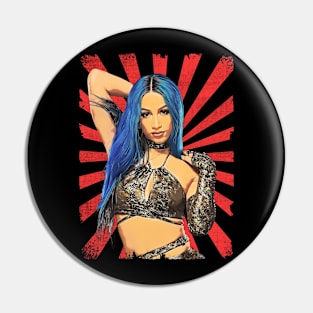 Sasha Bank Wrestling Vintage Fan Art Pin