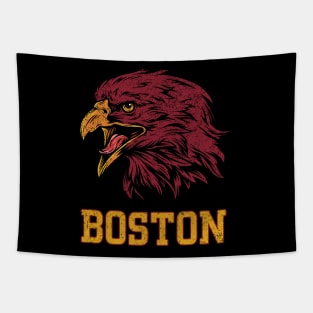 Funny Vintage Eagle Face Head Boston Gameday Of Football Tapestry