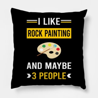 3 People Rock Painting Pillow