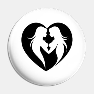 Lesbian Love Spark - I Love My Valentine Pin