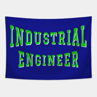 Industrial Engineer in Green Color Text Tapestry
