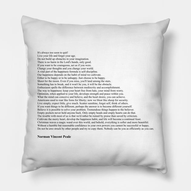 Norman Vincent Peale Quotes Pillow by qqqueiru