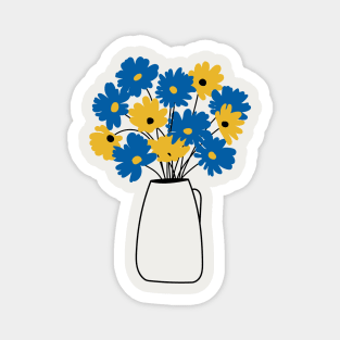 Blue and yellow flowers Magnet