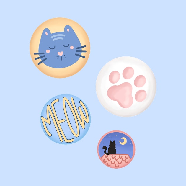 Cat paw meow pins by CriticalCat