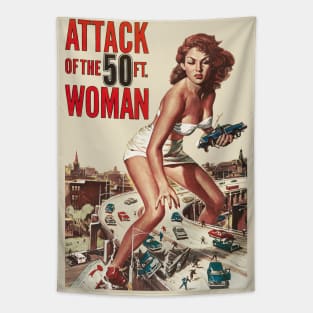 Attack Of The 50 Ft.Woman Tapestry