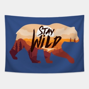 Stay Wild Bear Tapestry