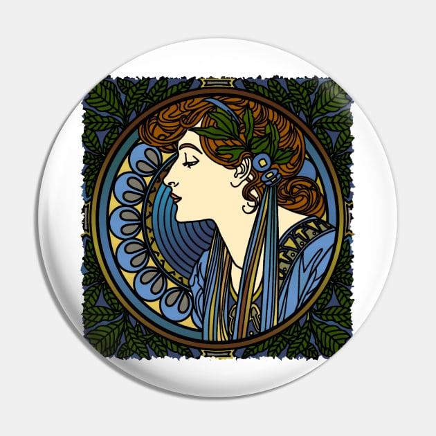 Art Nouveau Woman Pin by AlondraHanley