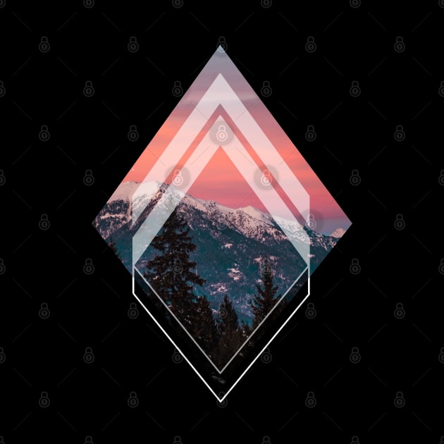 Geometric Snowy Mountain by Bluepress