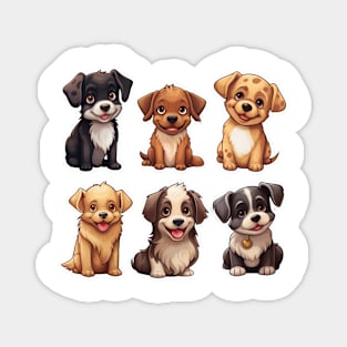Cute puppies, Sticker pack Magnet