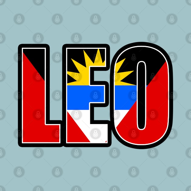 Leo Antiguan Horoscope Heritage DNA Flag by Just Rep It!!