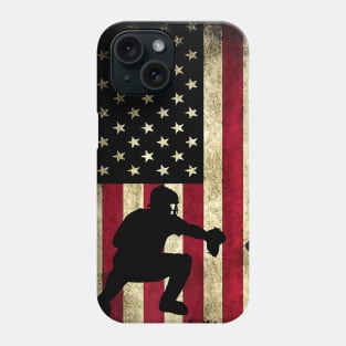 Baseball Catchers Gear Shirt USA American Flag Baseballin Phone Case