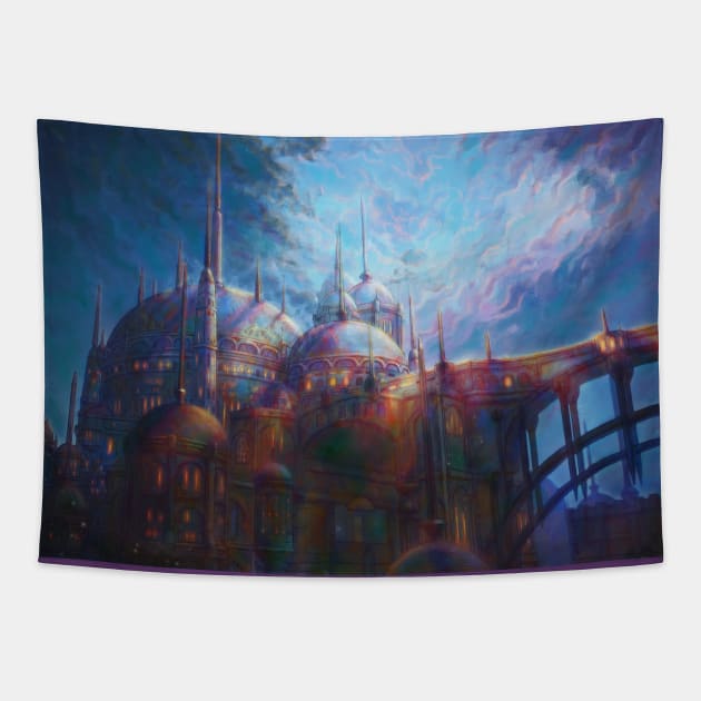 Ul'dah At Night FFXIV Tapestry by AshnoAlice