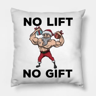 Workout Lifting Lifter Santa Claus Gym Christmas Fitness Pillow