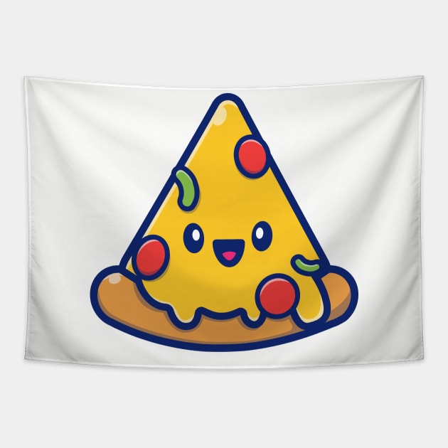 Cute Piece Pizza Tapestry by Catalyst Labs