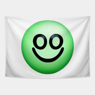 Green Smiley Face Tapestry