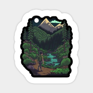 Hiking Cartoon Design - Buy and Plant a Tree Magnet