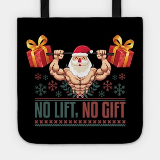 No Lift No Gift Funny Fitness Ugly Christmas Santa Workout Tote