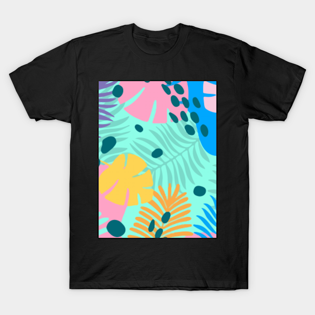 Colorful Tropical Background Zoom - Colorful - T-Shirt